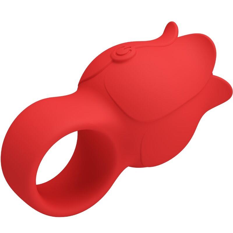 JAE ROSE SHAPED FINGER VIBRATOR 10 VIBRATIONS RED