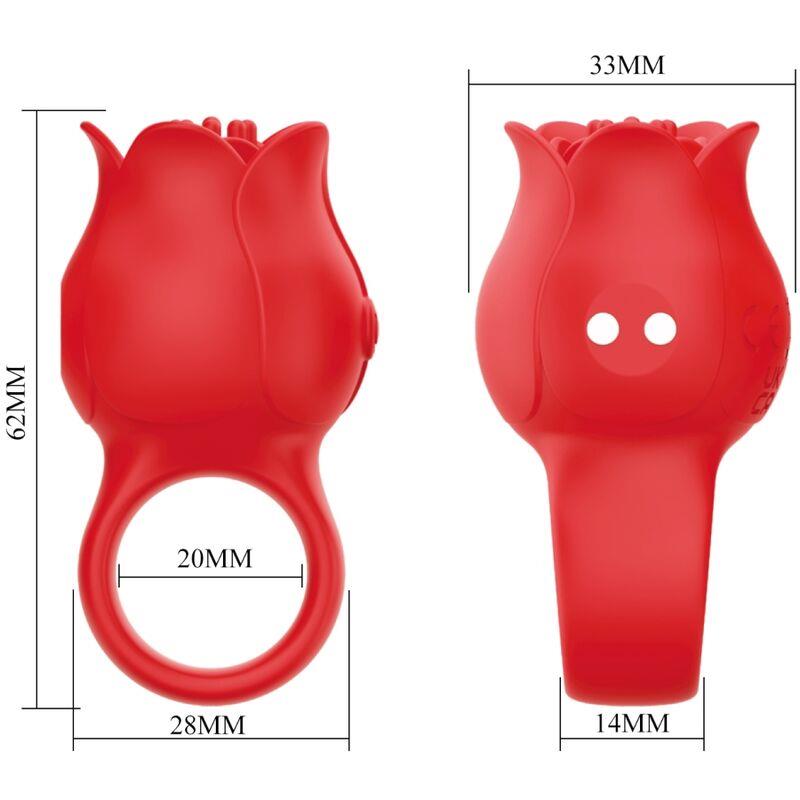 JAE ROSE SHAPED FINGER VIBRATOR 10 VIBRATIONS RED