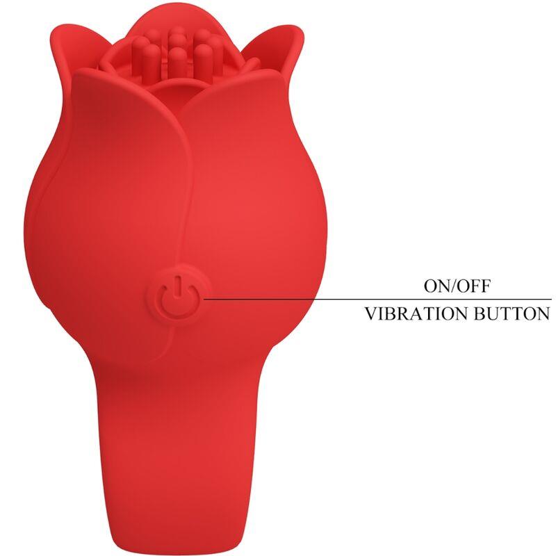 JAE ROSE SHAPED FINGER VIBRATOR 10 VIBRATIONS RED