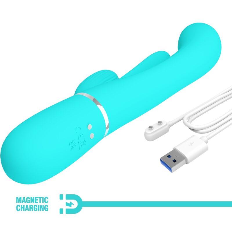 SHANIA TRIPLE RABBIT MULTIFUNCTION VIBRATOR 3 IN 1 BLUE