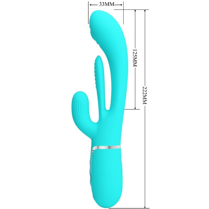 SHANIA TRIPLE RABBIT MULTIFUNCTION VIBRATOR 3 IN 1 BLUE