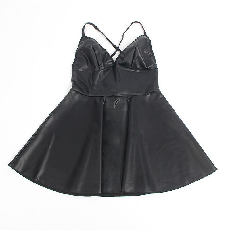 955380 DRESS WITH BLACK LEATHER STRAPS L/XL