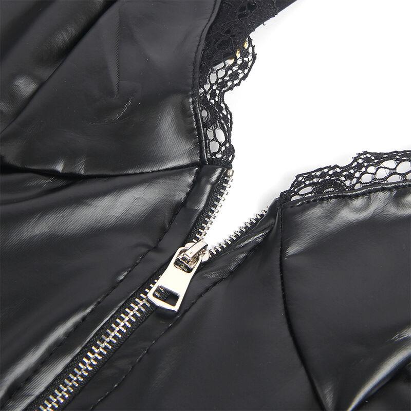 955458 BLACK LEATHER ZIPPER BODY S/M