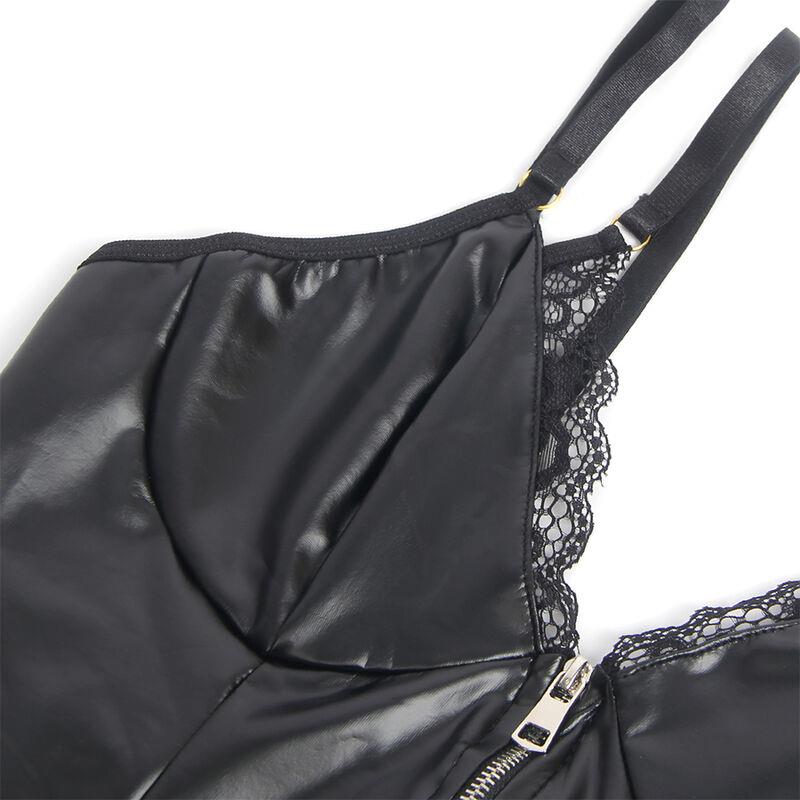 955465 BLACK LEATHER ZIPPER BODY L/XL