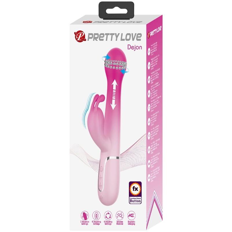 DEJON 3 V 1 MULTIFUNKCIONALNI ZAJČJI VIBRATOR ROZA
