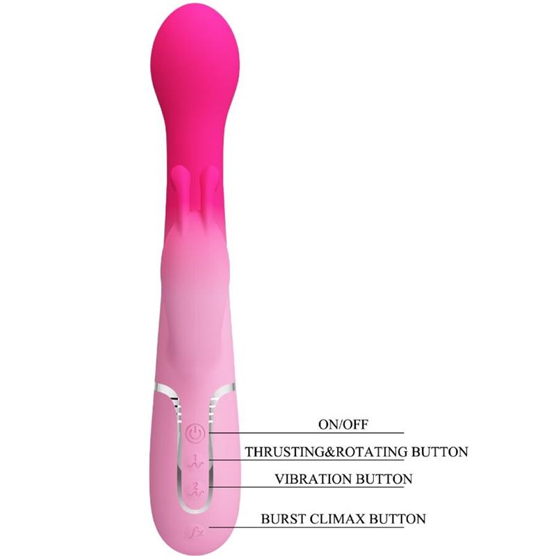 DEJON 3 V 1 MULTIFUNKCIONALNI ZAJČJI VIBRATOR ROZA