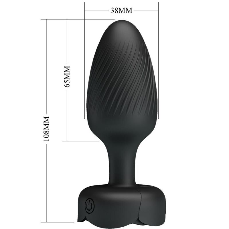 VARIAN ANALNI VTIČ Z LED LUČJO ČRN 10.8 CM