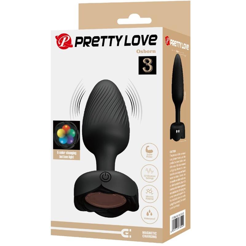 OSBORN ANAL PLUG WITH  LED LIGHT BLACK 9.8 CM