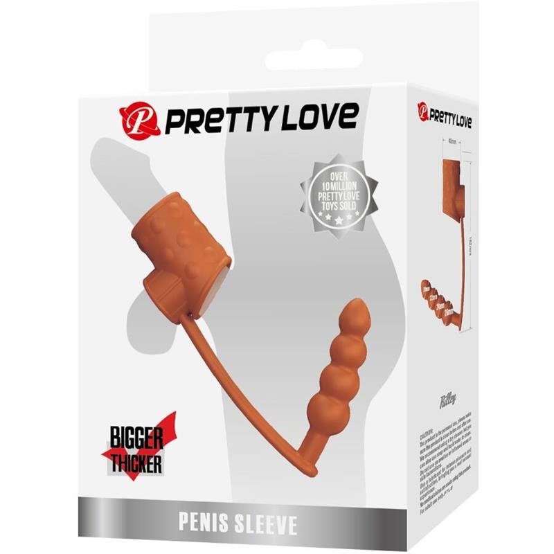 PENIS SLEEVE WITH ANAL PLUG NATURAL