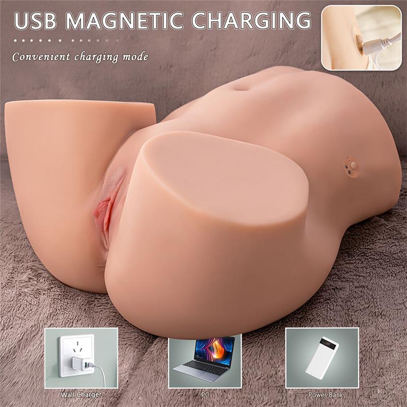 ETHEL THRUSTING REALISTIC VAGINA MASTURBATOR WITH MULTI-POSITION VIBRATION
