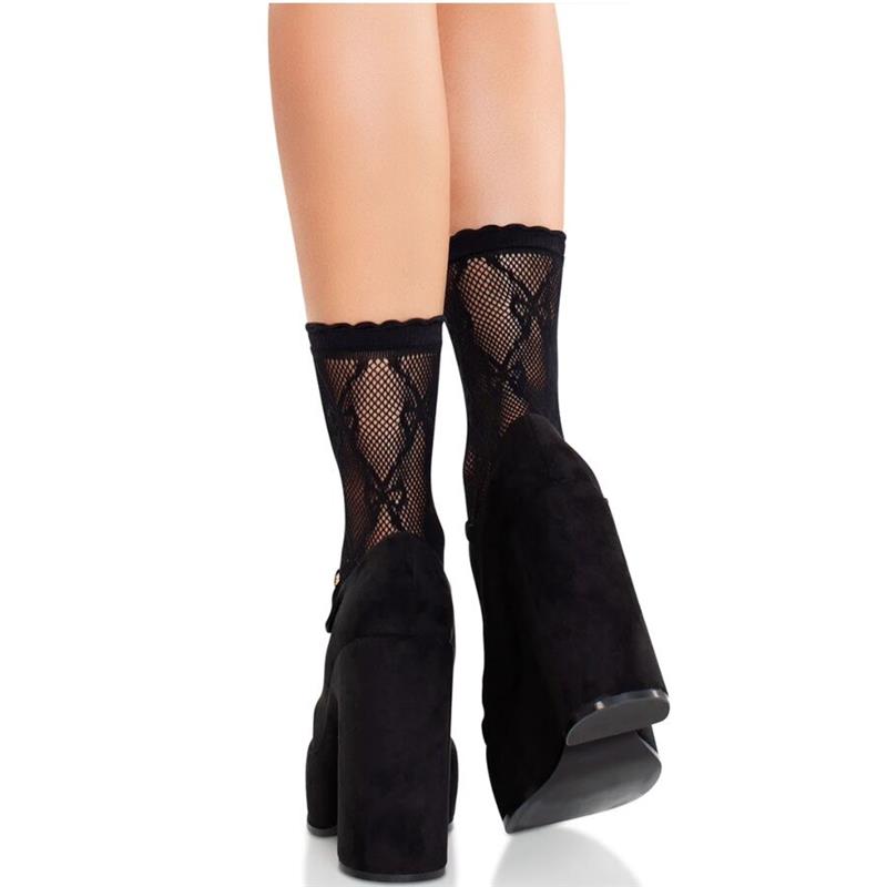 BLACK LACE BOW LACE SOCKS