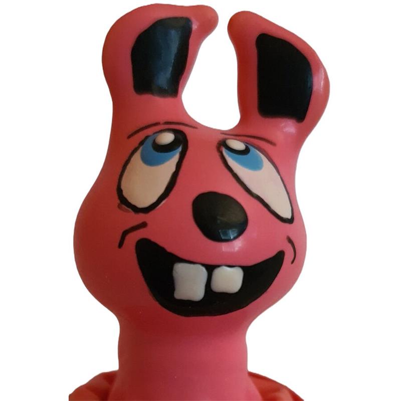 HANDPAINTED NOVELTY CONDOMS LAUGHING PINK HARE