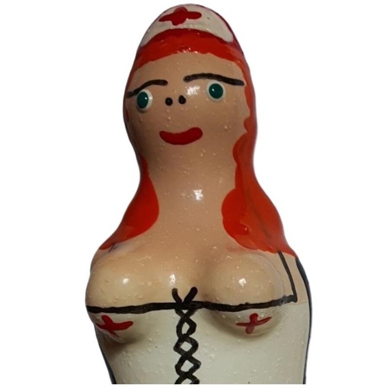 HANDPAINTED NOVELTY CONDOMS NURSE REDHEAD