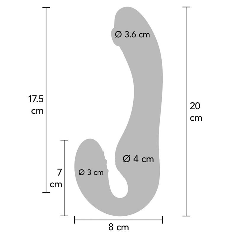 2 V 1 BREZPASOVNI STRAP-ON VIBRATOR Z DALJINSKIM UPRAVLJALNIKOM V PURPURNI BARVI