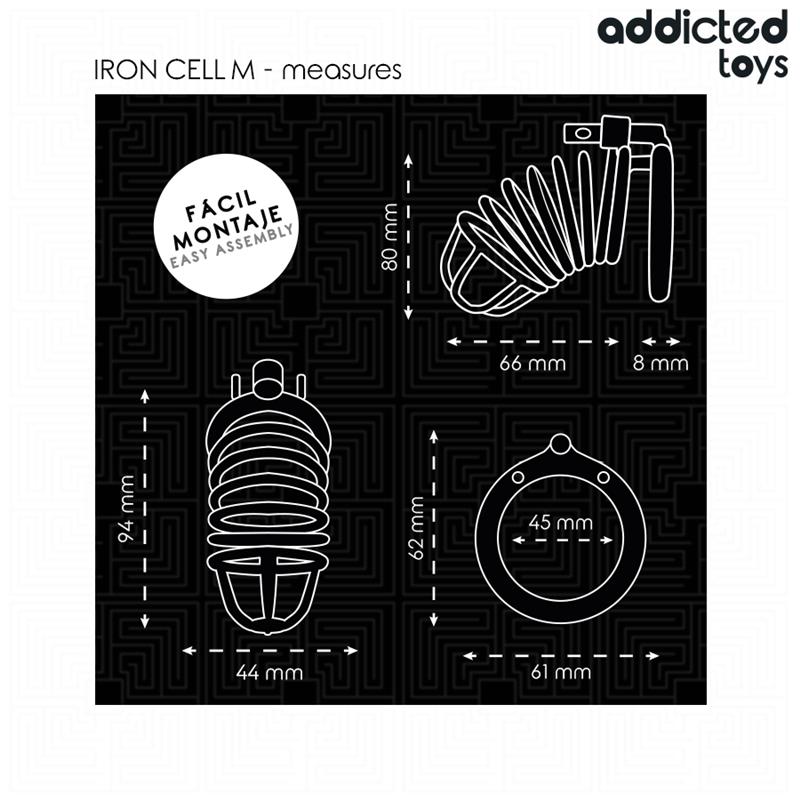 IRON CELL METAL PENIS CAGE SIZE M