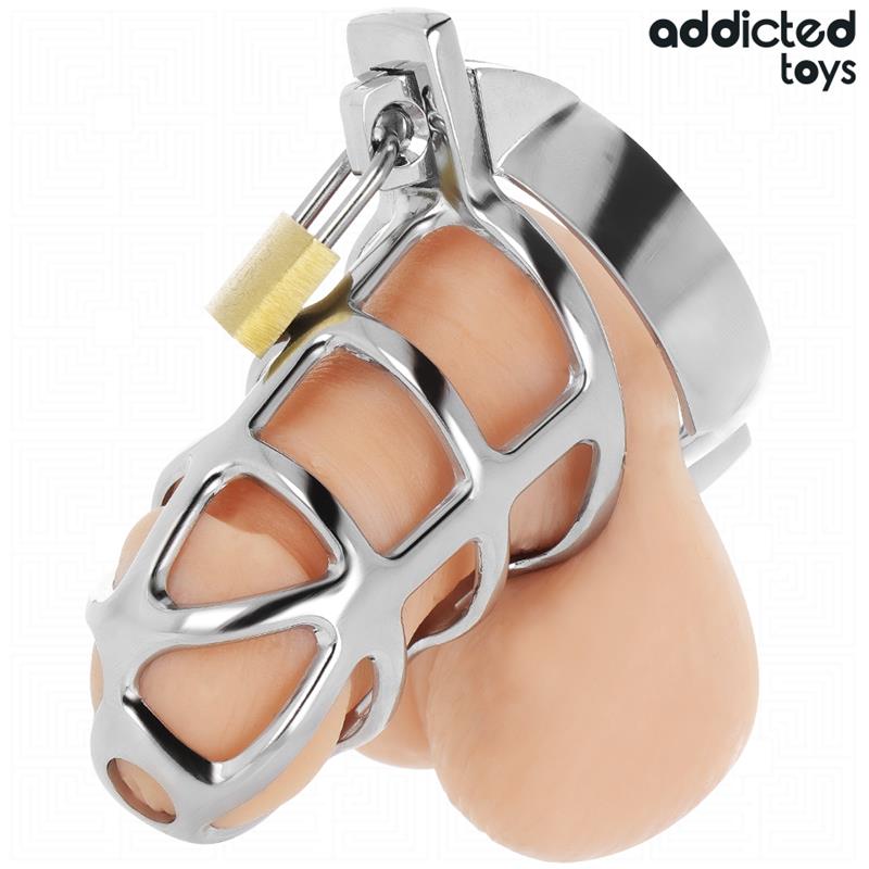 SILVER LOCK PENIS CAGE METAL SIZE M