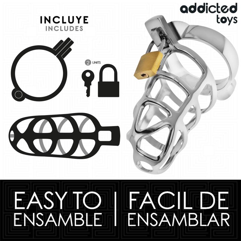 SILVER LOCK METAL PENIS CAGE SIZE S