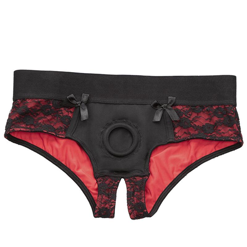 SCANDAL SET OF CROTCHLESS PANTIES WITH DILDO SIZE S/M