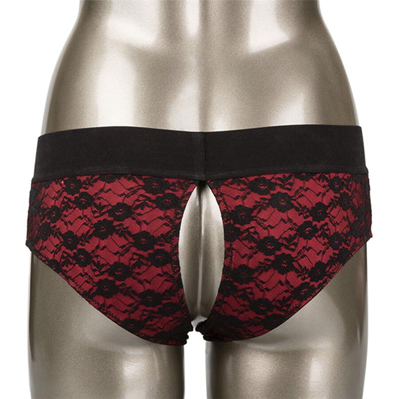 SCANDAL SET OF CROTCHLESS PANTIES WITH DILDO SIZE S/M