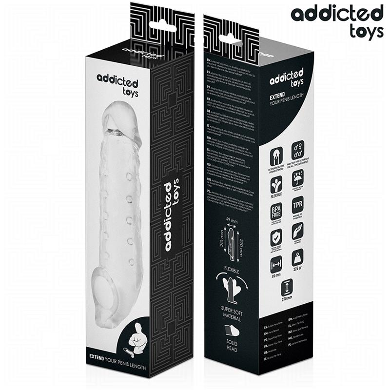 TRANSPARENT PENIS EXTENSON SIZE S 23 CM