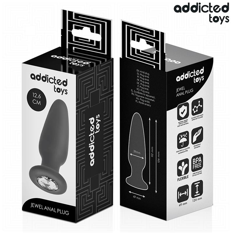 ANAL PLUG WITH JEWEL SILICONE SIZE L 12.6 CM
