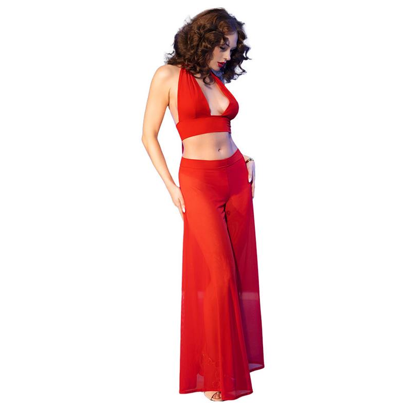 CR 4857 RED TOP AND PANTS SET SIZE S