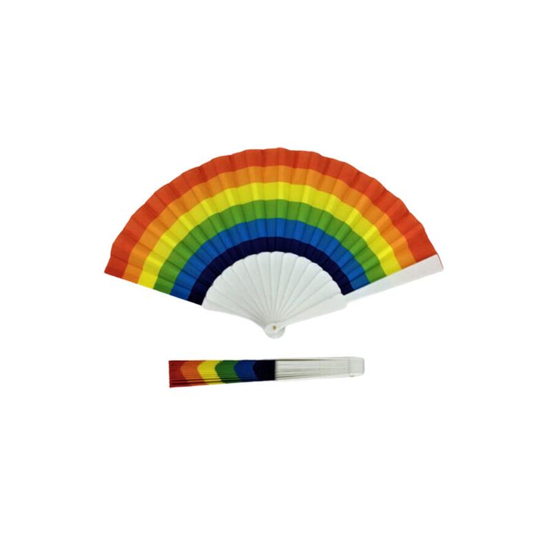 RAINBOW FLAG WOODEN FAN