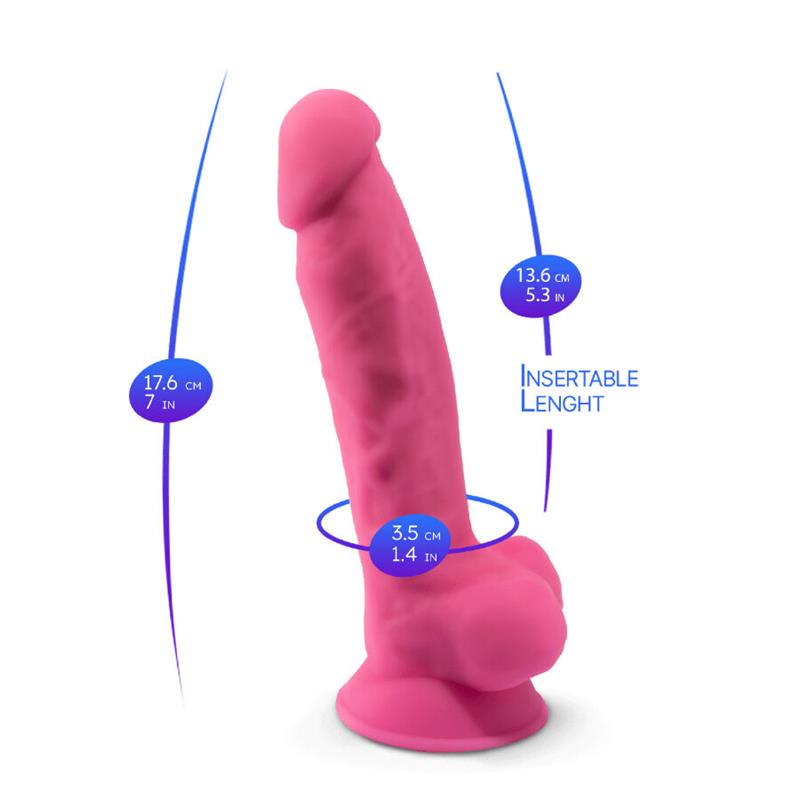 MODEL 1 REALISTIC PENIS PREMIUM SILICONE SILEXPAN FLUORESCENT PINK 17.5 CM