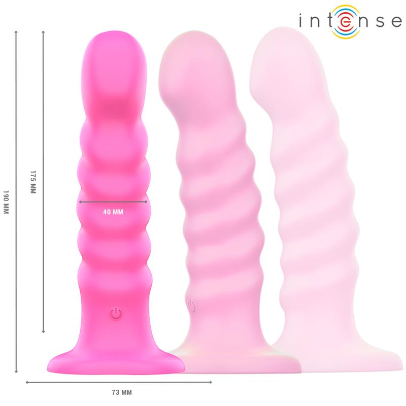 CINDY VIBRATOR SIZE L SPIRAL DESIGN 10 VIBRATIONS PINK REMOTE CONTROL