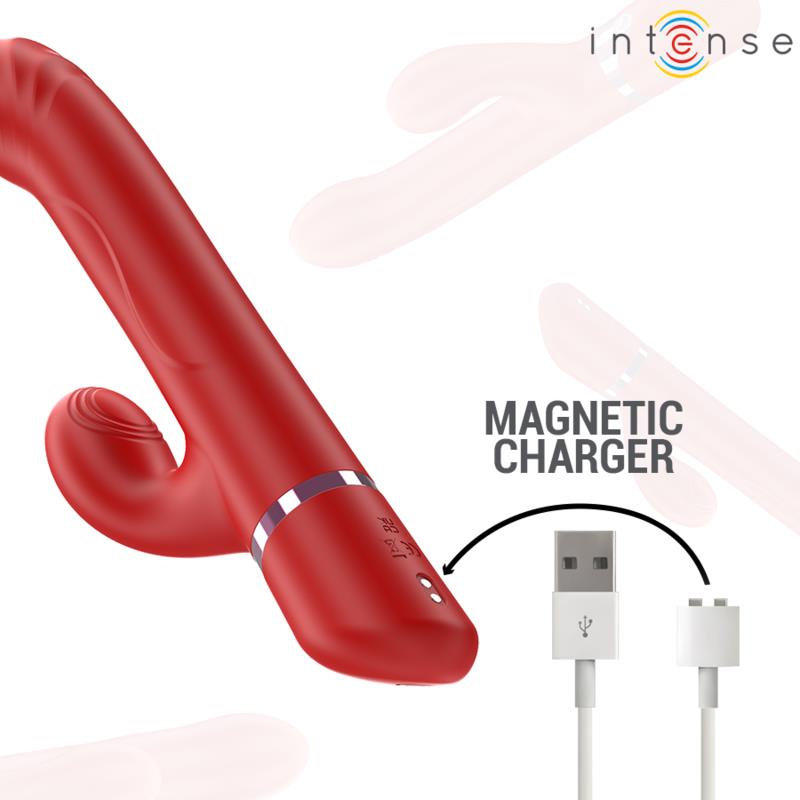 LELE MULTIFUNKCIONALNI VIBRATOR Z VRTENJEM & OSILACIJAMI & STIMULACIJO RDEČA