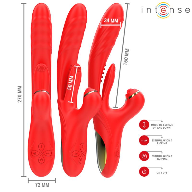 ROSALIA MULTIFUNKCIONALNI VIBRATOR 3 U 1 CRVENI