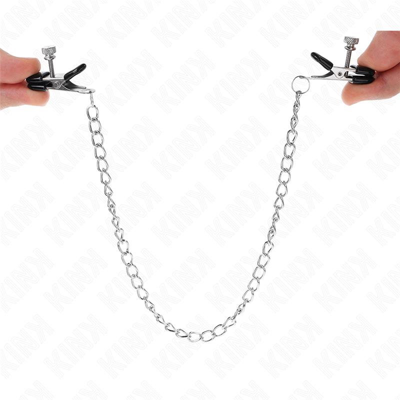 FLAT CHAIN NIPPLE CLAMPS SILVER 34 CM