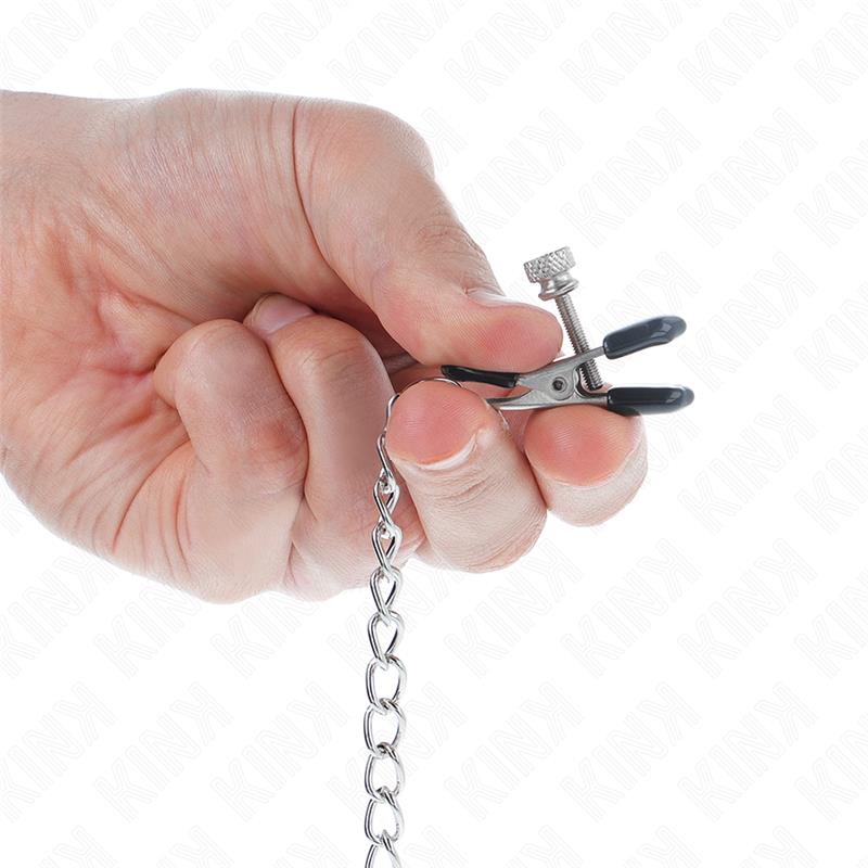 FLAT CHAIN NIPPLE CLAMPS SILVER 34 CM