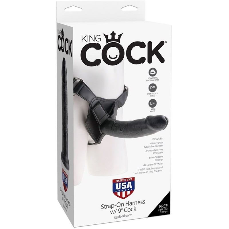HARNESS WITH BLACK REALISTIC PENIS 22.9 CM