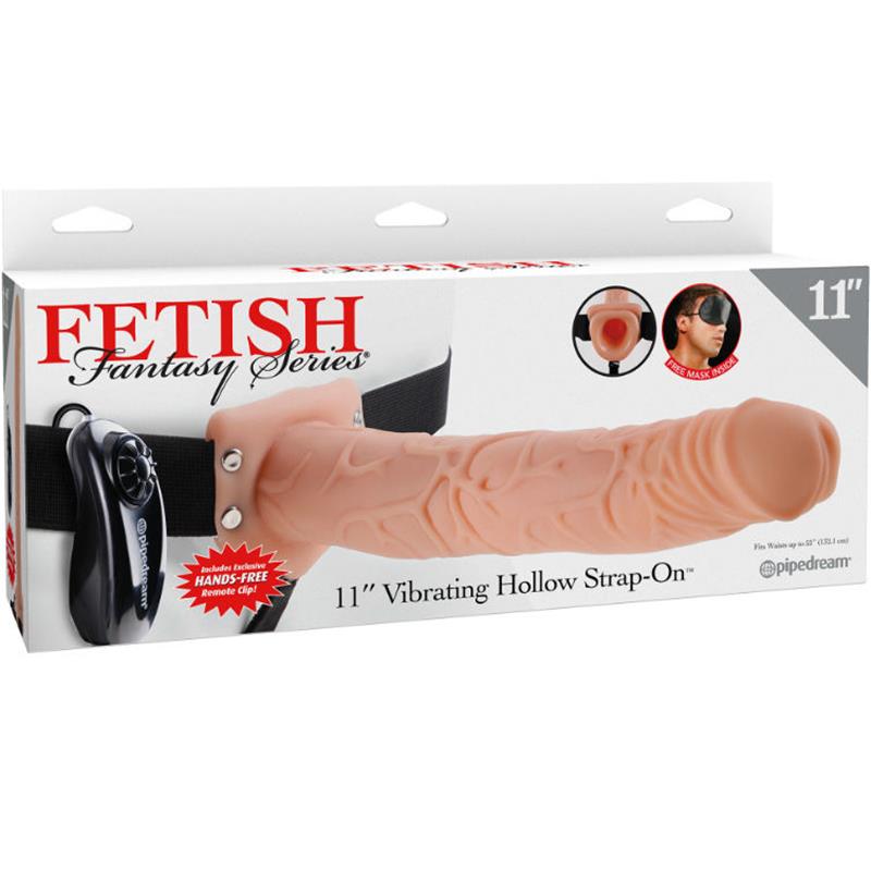 SERIES 11 HOLLOW STRAP-ON VIBRATING WITH BALLS 27.9CM FLESH