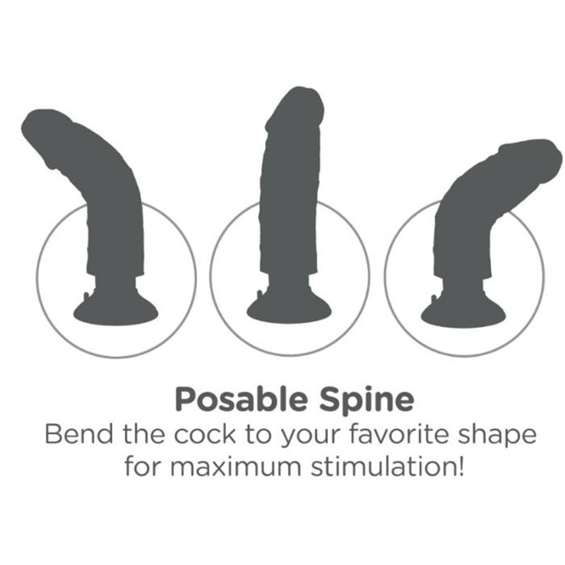 25.5 CM VIBRATING COCK WITH BALLS BROWN