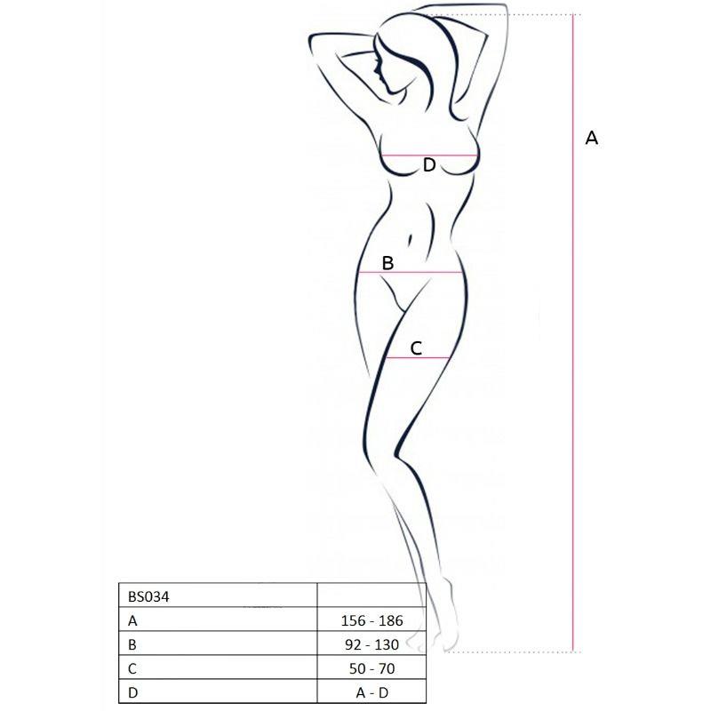 ŽENSKA BS034 BELE BODYSTOCKING ENA VELIKOST