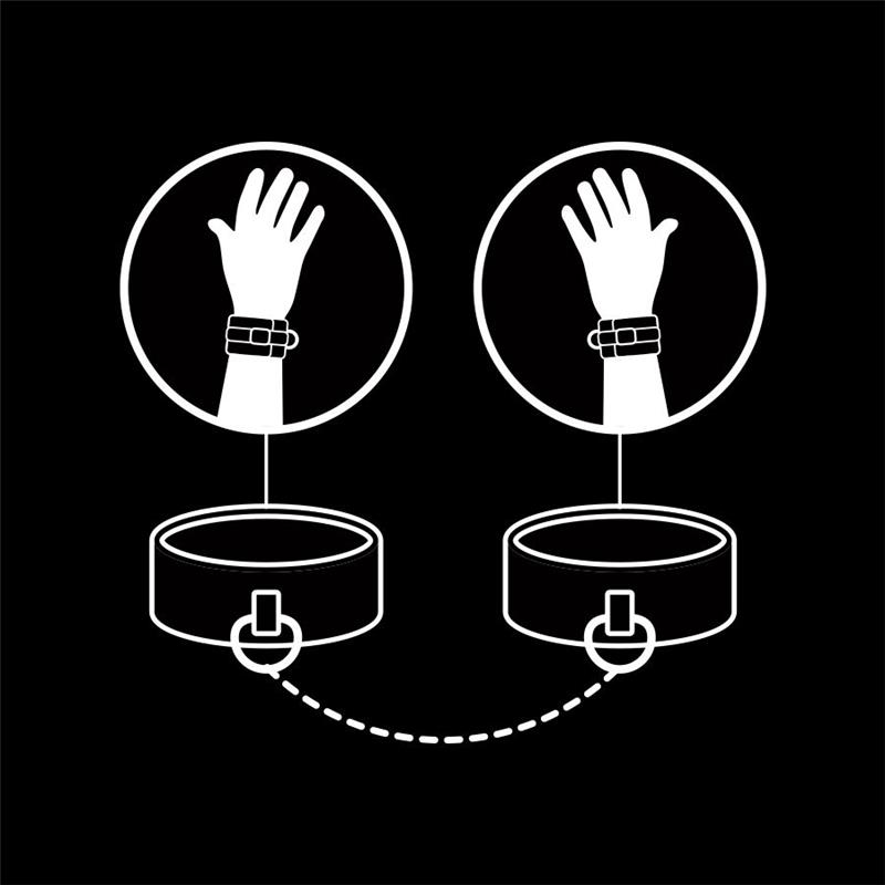 VEGAN LEATHER HANDCUFFS WITH NOPRENE LINING