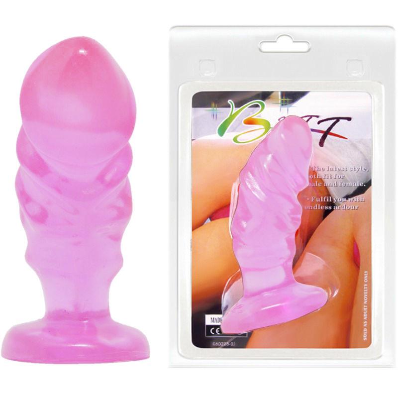 UNISEX ANALNI PLUG Z ROŽNATO SESALNO SKODELCO