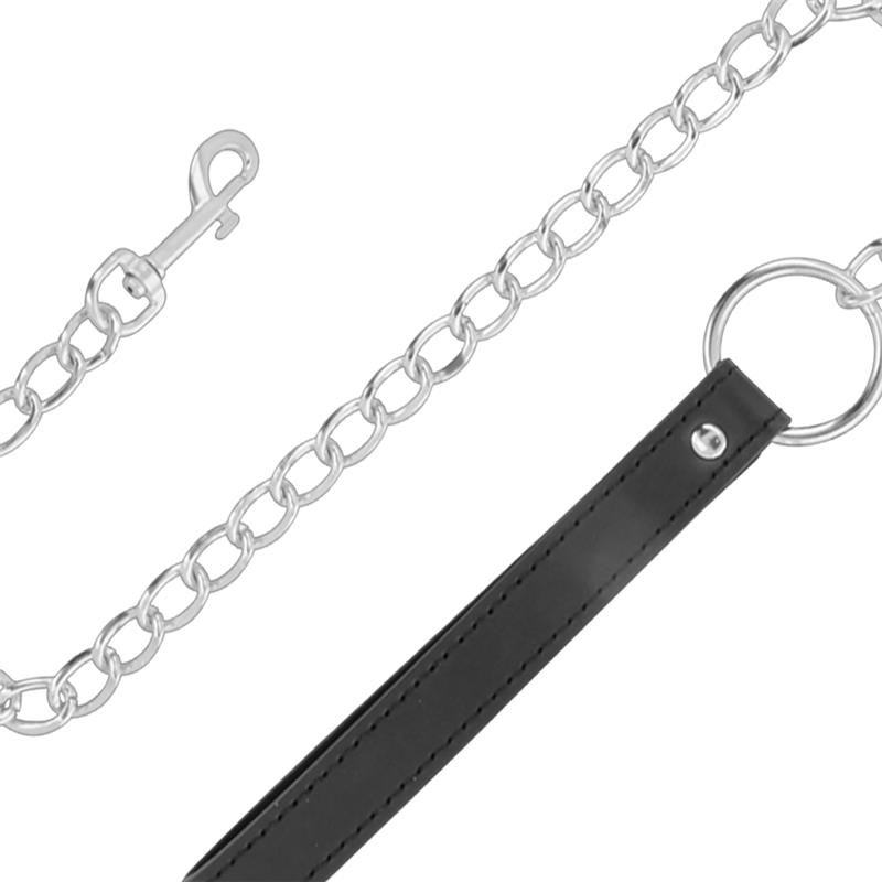 SOFT LEATHER NECKLACE WITH CHAIN