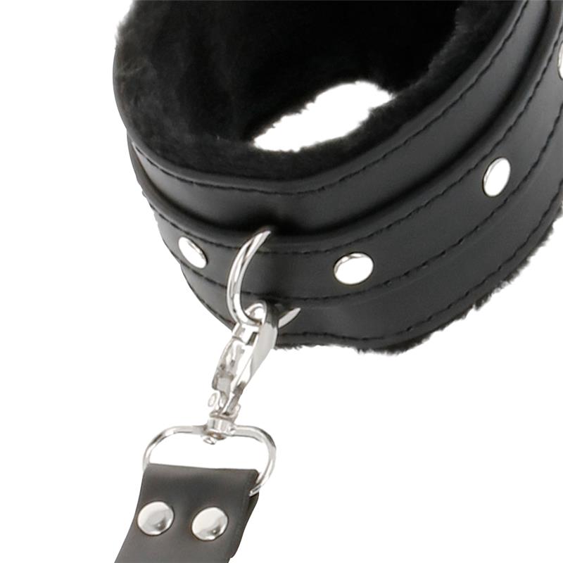LEATHER HANDCUFFS FOR FOOT AND HANDS BLACK