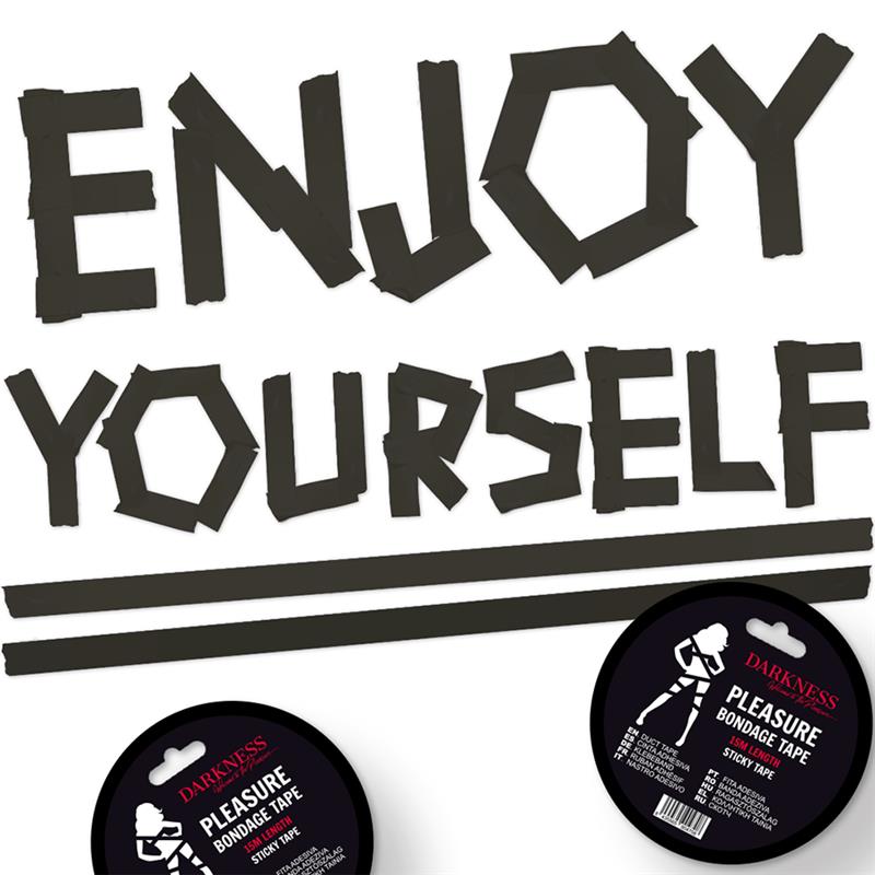 ADHESIVE BLACK BONDAGE TAPE 15M