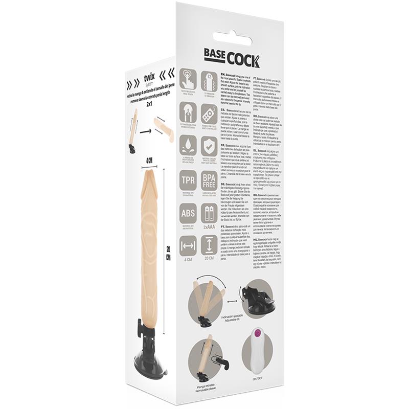 REALISTIC VIBRATOR REMOTE CONTROL FLESH 20 CM -O- 4 CM