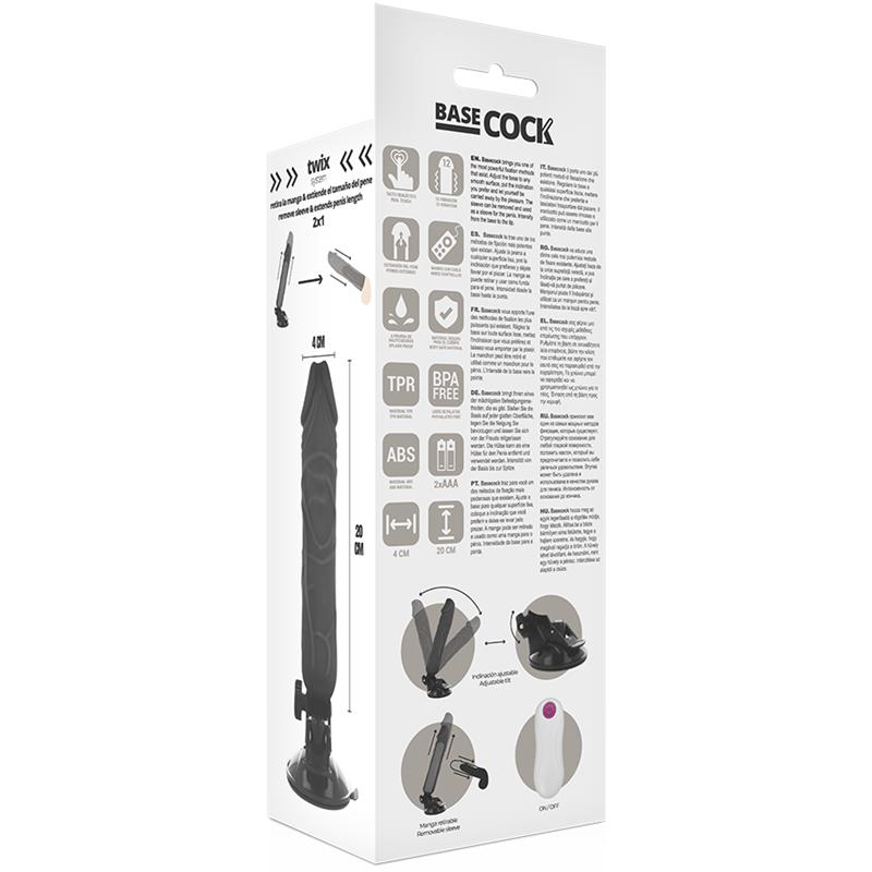 REALISTIC VIBRATOR REMOTE CONTROL FLESH 20 CM -O- 4 CM