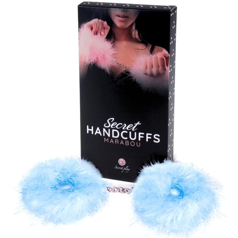 BLUE LIGHT MARABOU HANDCUFFS