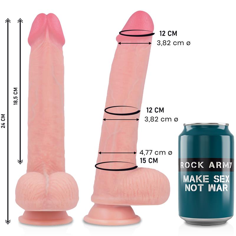 LIQUID SILICONE PREMIUM KINGCOBRA REALISTIC 24 CM -O- 4.77 CM