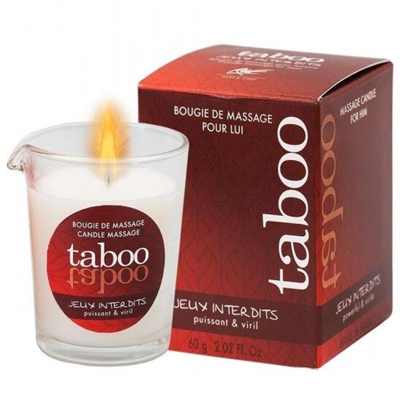 TABOO MASSAGE CANDLE FOR HIM JEUX INTERDITS WILD LICHEN AROMA