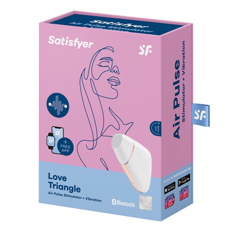 LOVE TRIANGLE AIR PULSE STIMULATOR & VIBRATOR BLACK
