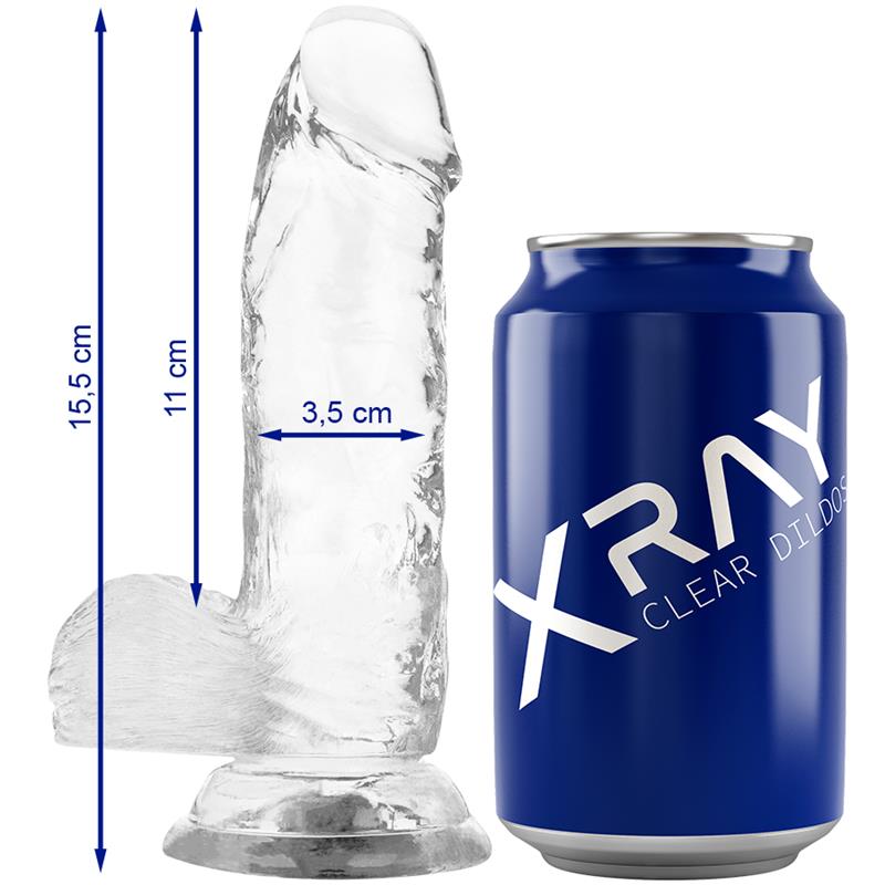 CLEAR COCK WITH BALLS 15.5 CM -O- 3.5 CM