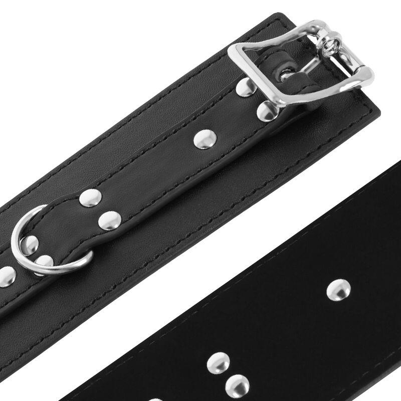 BLACK LEATHER HANDCUFFS